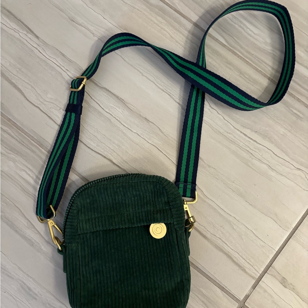 Green Corduroy Crossbody Bag